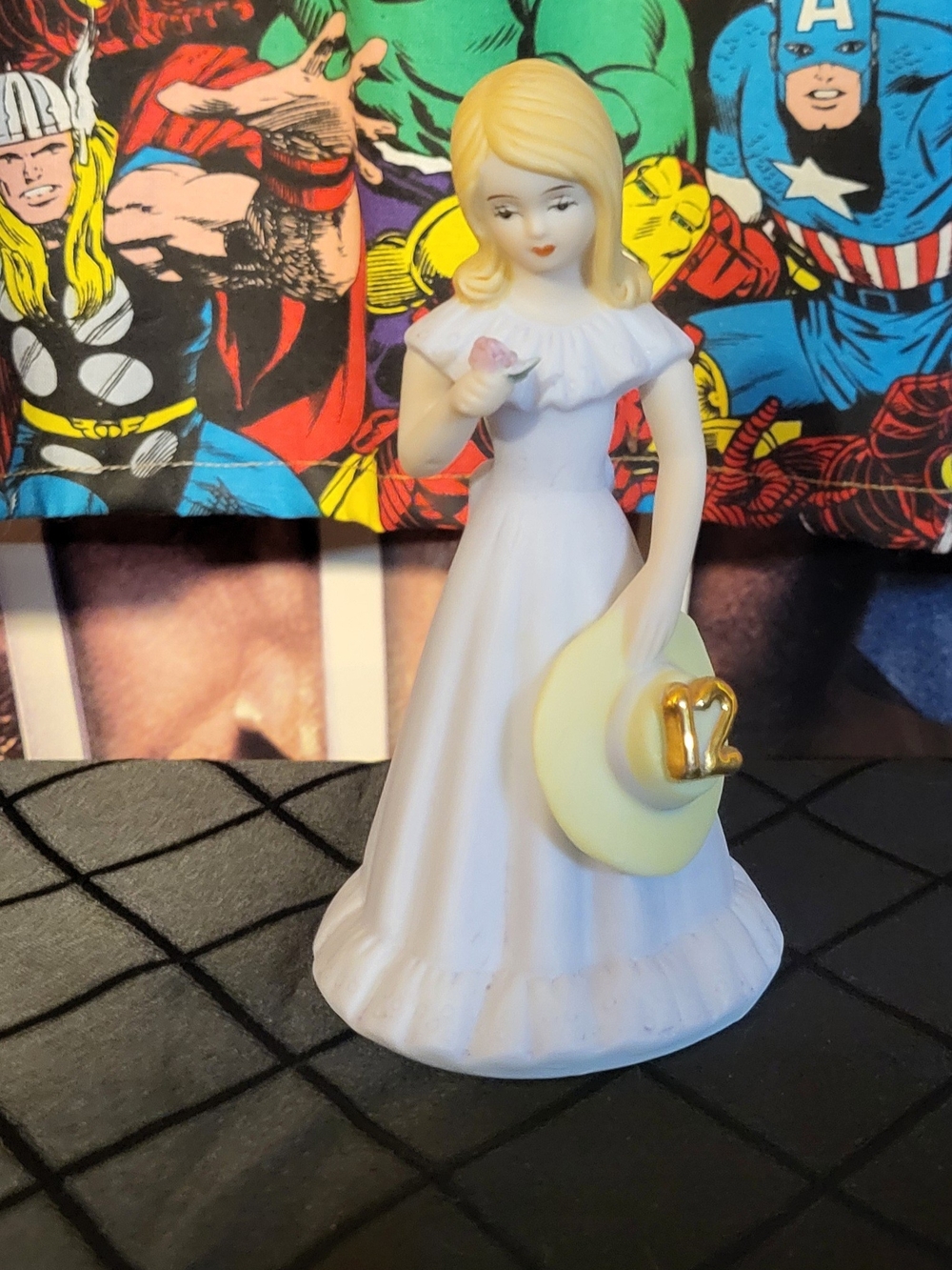 Enesco Growing Up Birthday Girl Figurine Age 12 Dress Vintage Bisque